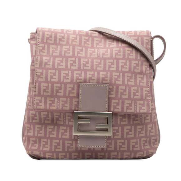 FENDI Handbags - Fendi Zucchino Crossbody Shoulder Bag, Light Purple Canvas Leather, Women's F...